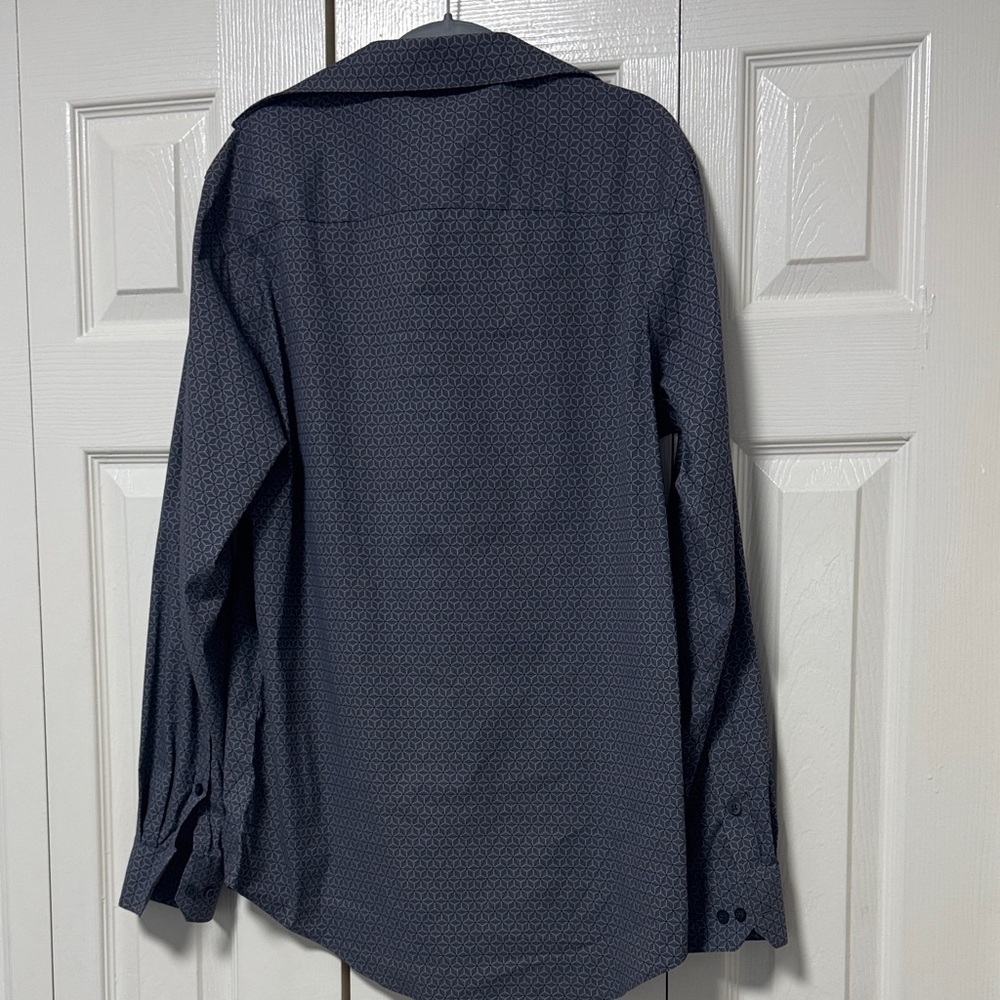 Alfani Printed Geometric Polo in Gray and Lilac A28 - Picture 5 of 7